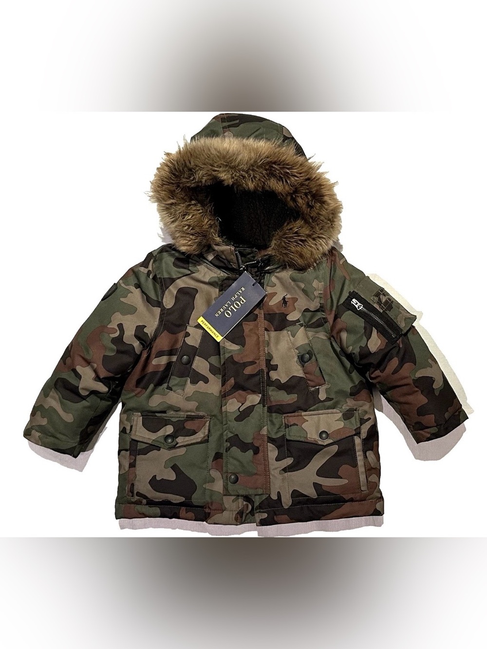 NEW POLO RALPH LAUREN CAMO PUFFER COAT 2T KIDS BOYS TODDLER BUBBLE COAT WARM